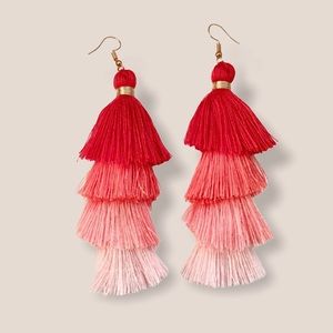 “Mi Amor” Fringe Tassel Layered Statement Earrings